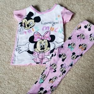 Minnie and Mickey 2 piece pajamas short sleeve